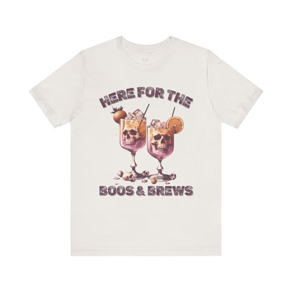 Halloween Skeleton Cocktails Tee - Here for the Boos and Brews *Unisex tee*