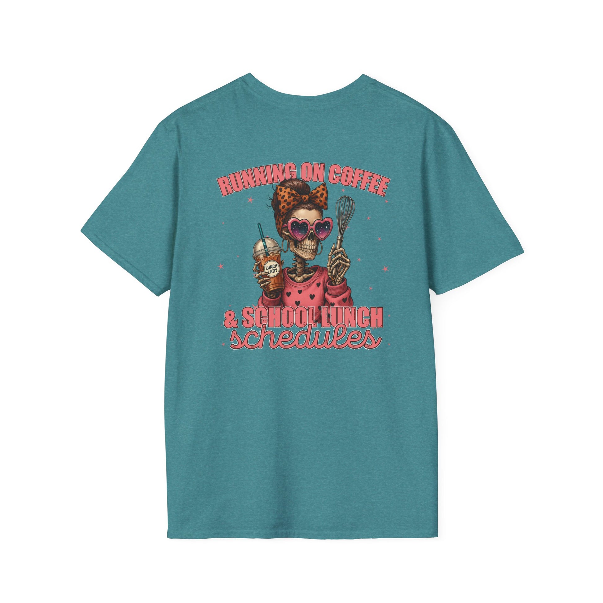 Lunch Lady Unisex T-Shirt - Running on Iced Coffee & School Lunch Schedules