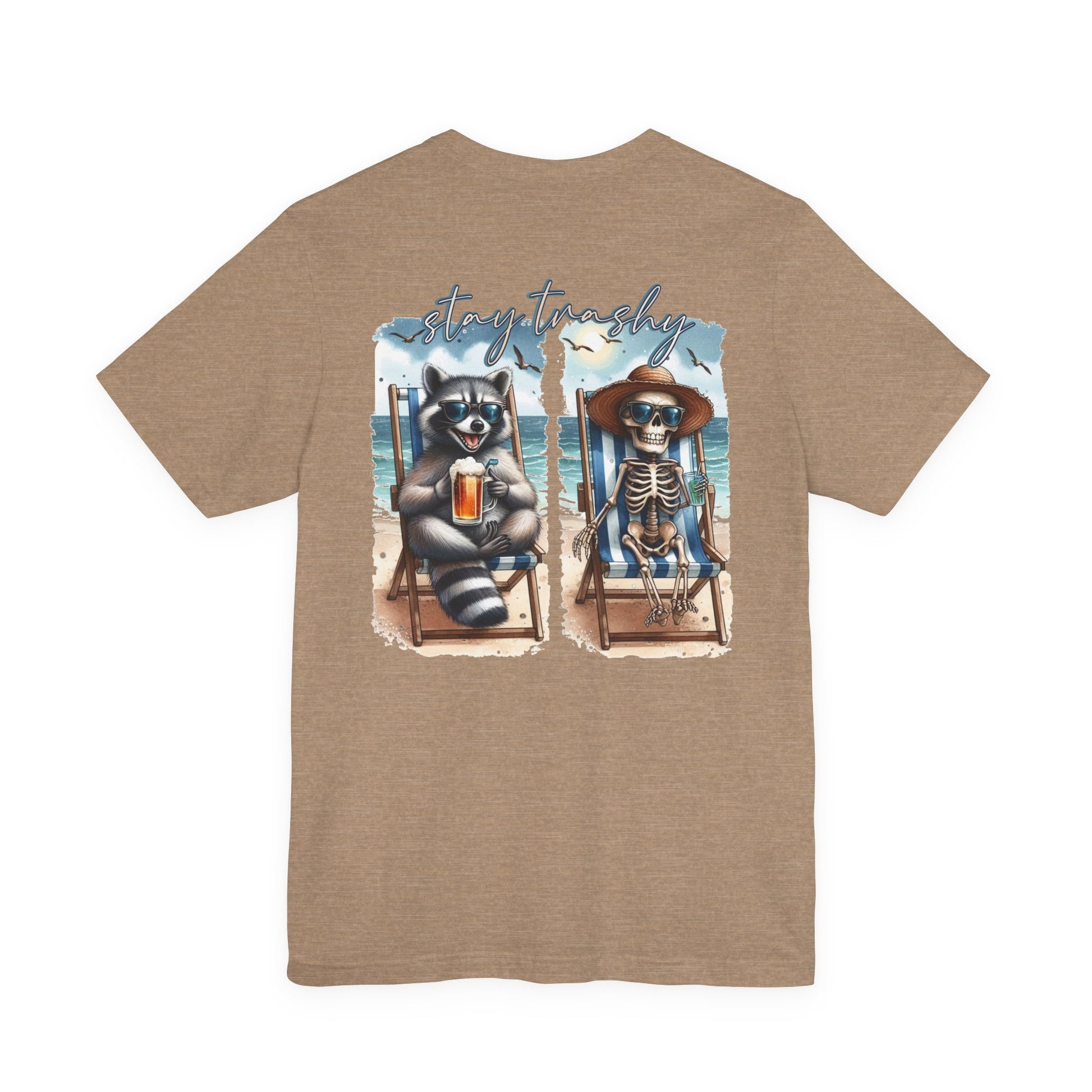 Stay Trashy Raccoon and Skeleton Beach