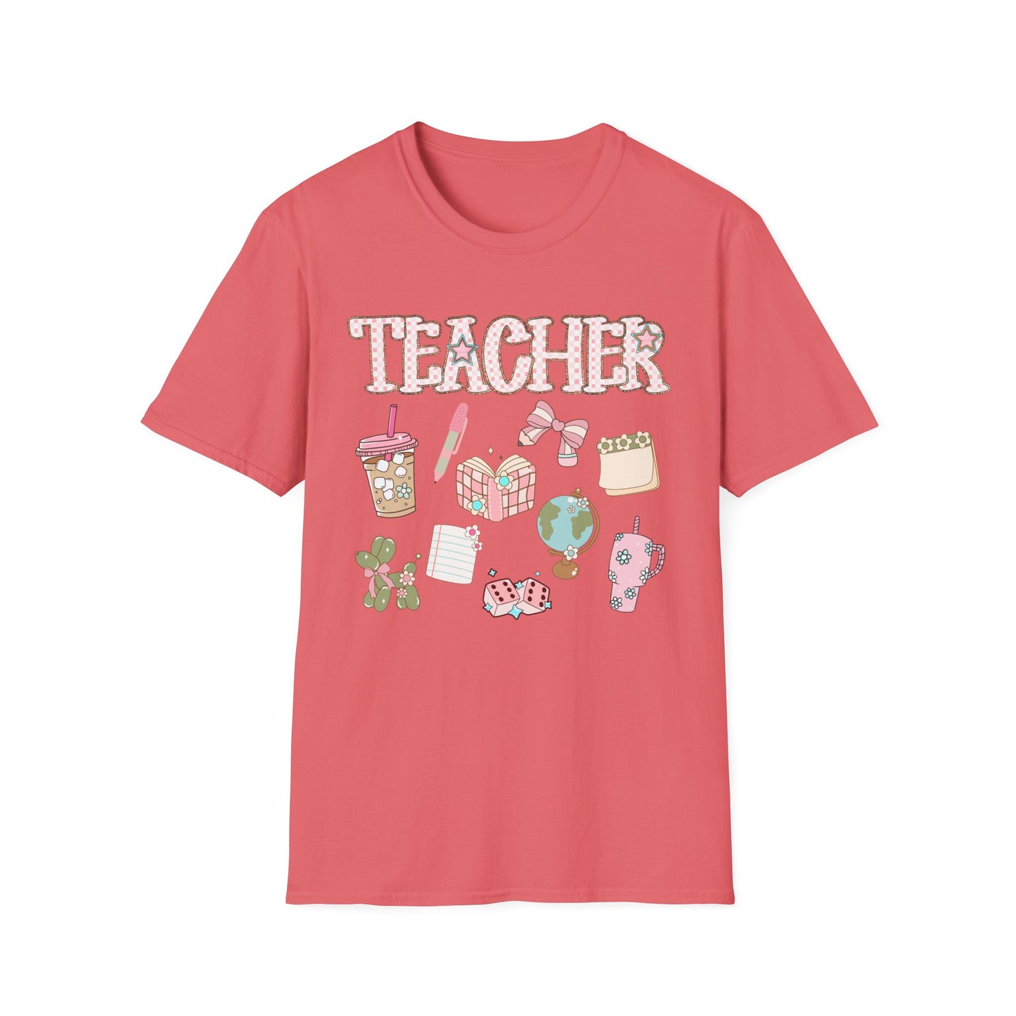 Teacher Checkered Glitter T-Shirt