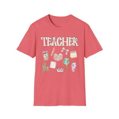 Teacher Checkered Glitter T-Shirt