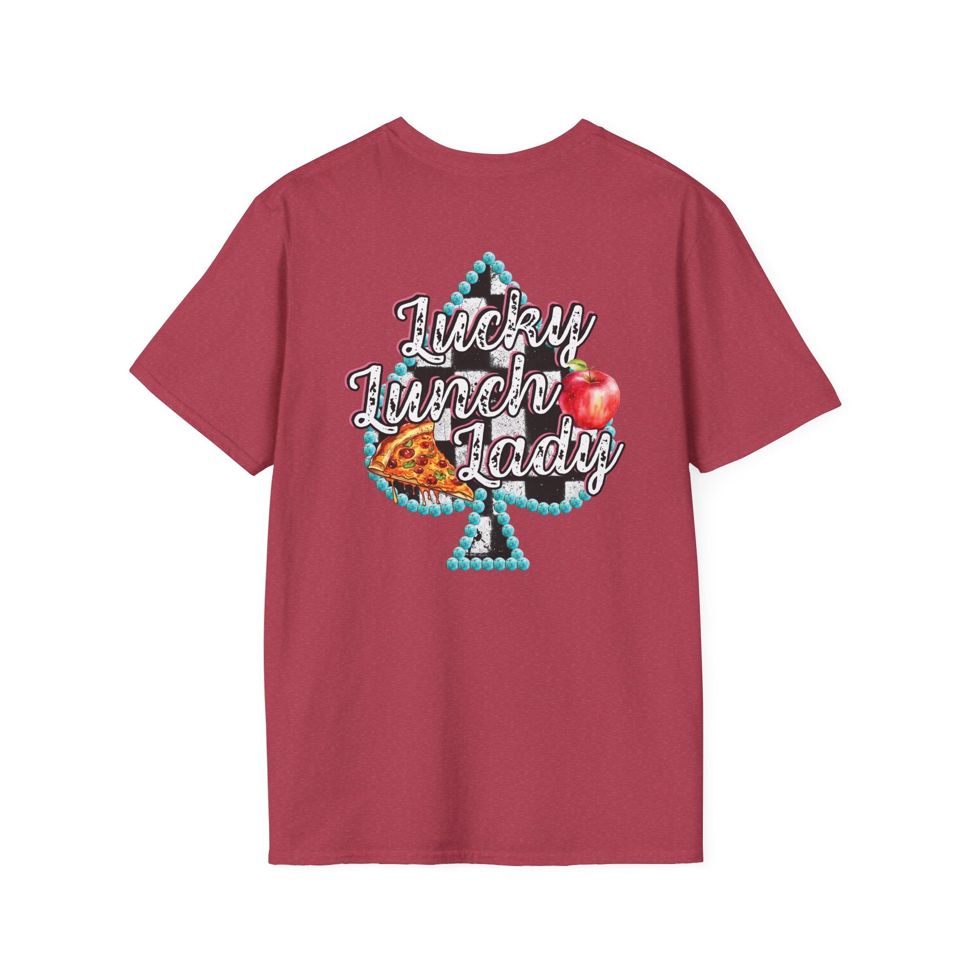 Lunch Lady Checkered Spades T-Shirt * Front and Back Design