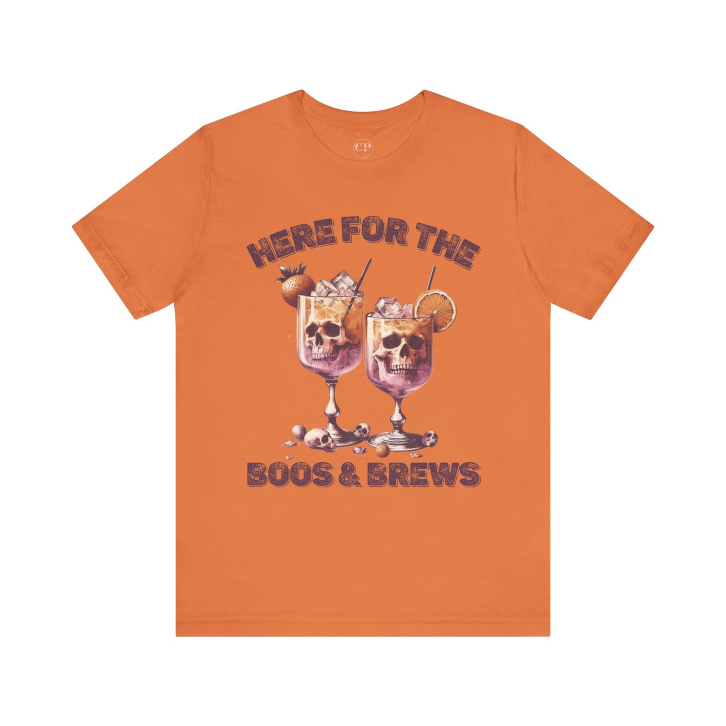 Halloween Skeleton Cocktails Tee - Here for the Boos and Brews *Unisex tee*