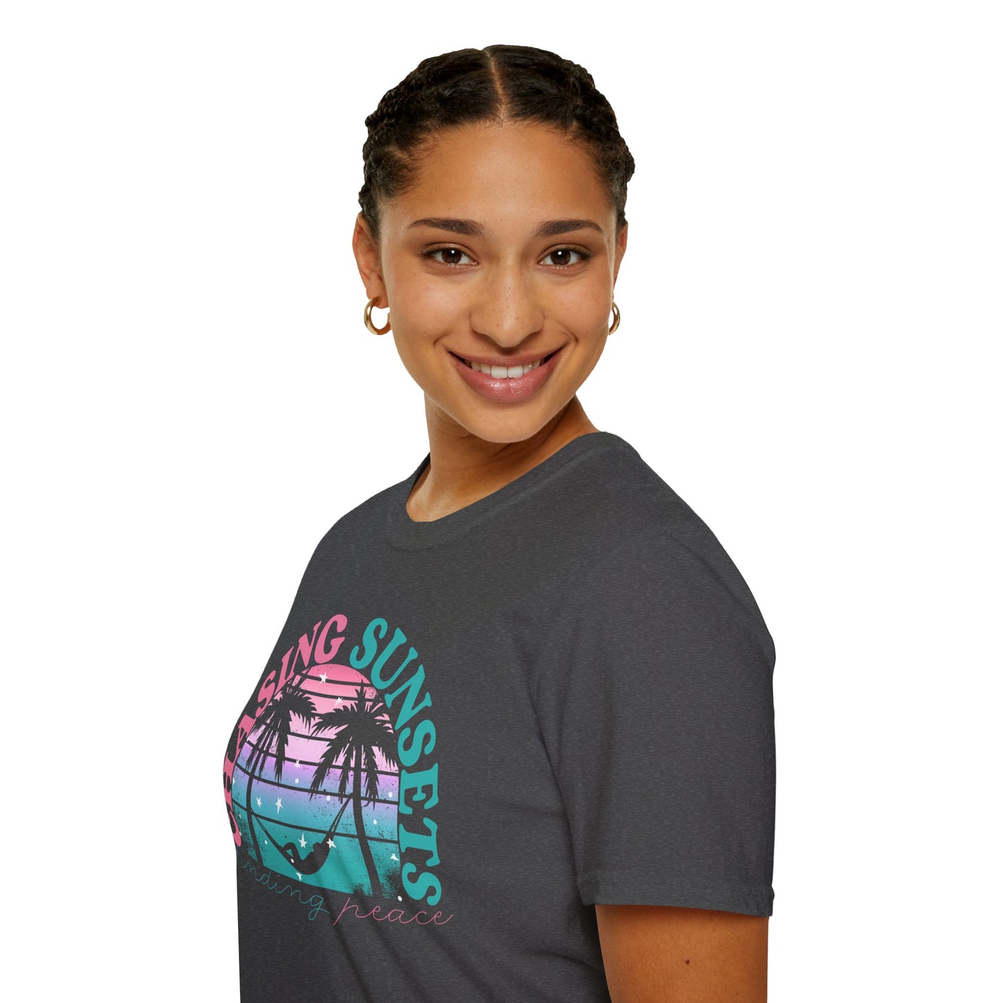 Chasing Sunsets, Finding Peace Unisex T-Shirt