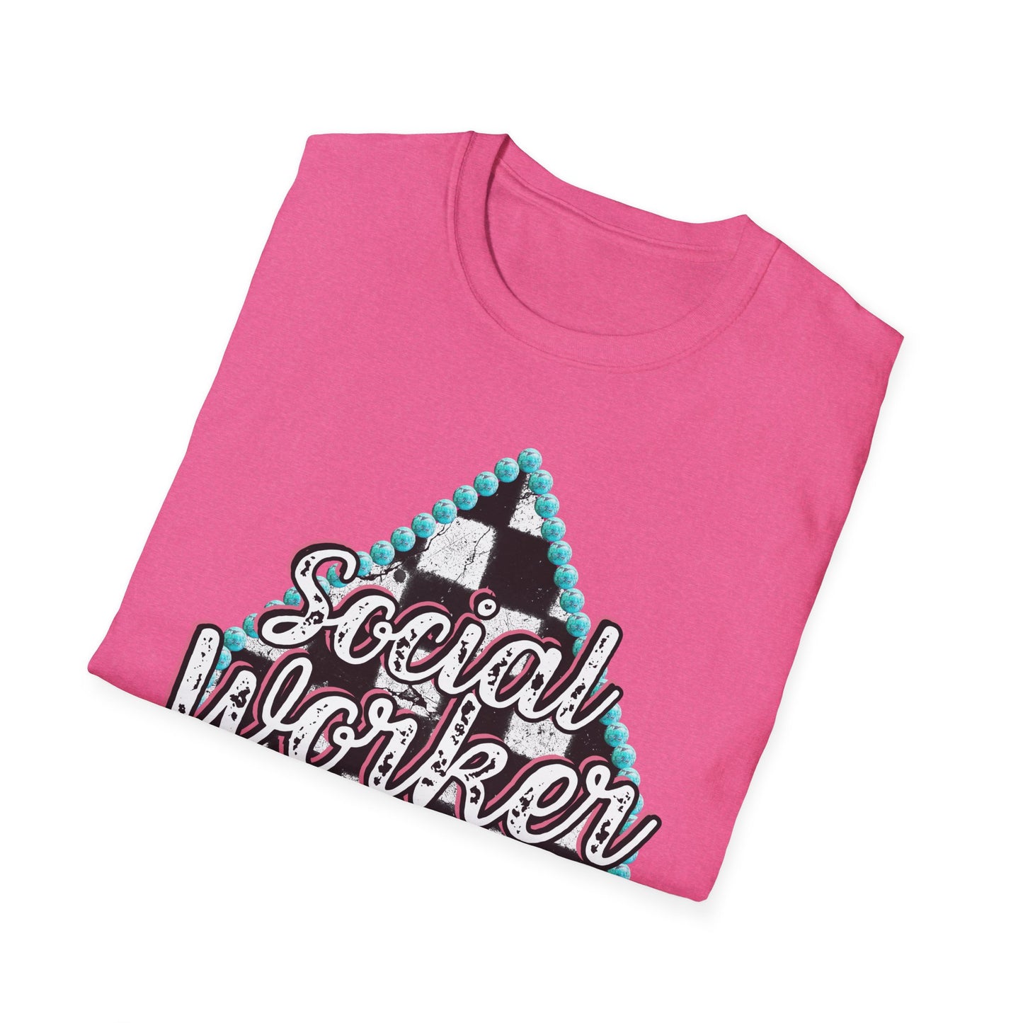Social Worker Checkered Spades T-Shirt