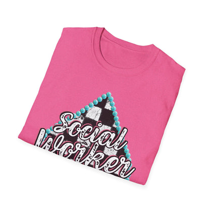 Social Worker Checkered Spades T-Shirt