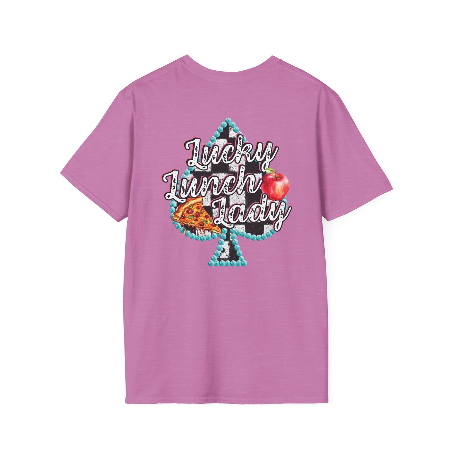 Lunch Lady Checkered Spades T-Shirt * Front and Back Design