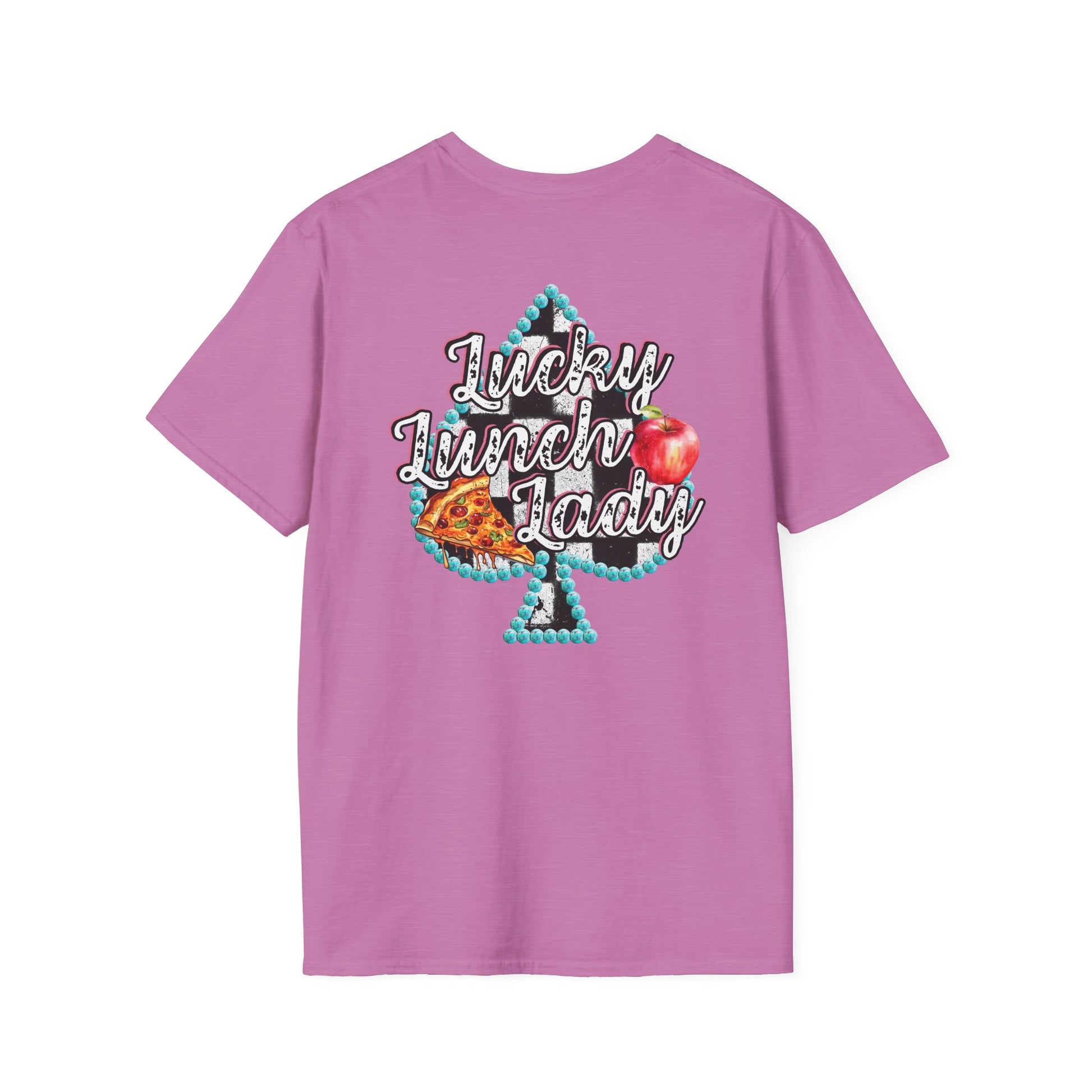 Lunch Lady Checkered Spades T-Shirt * Front and Back Design