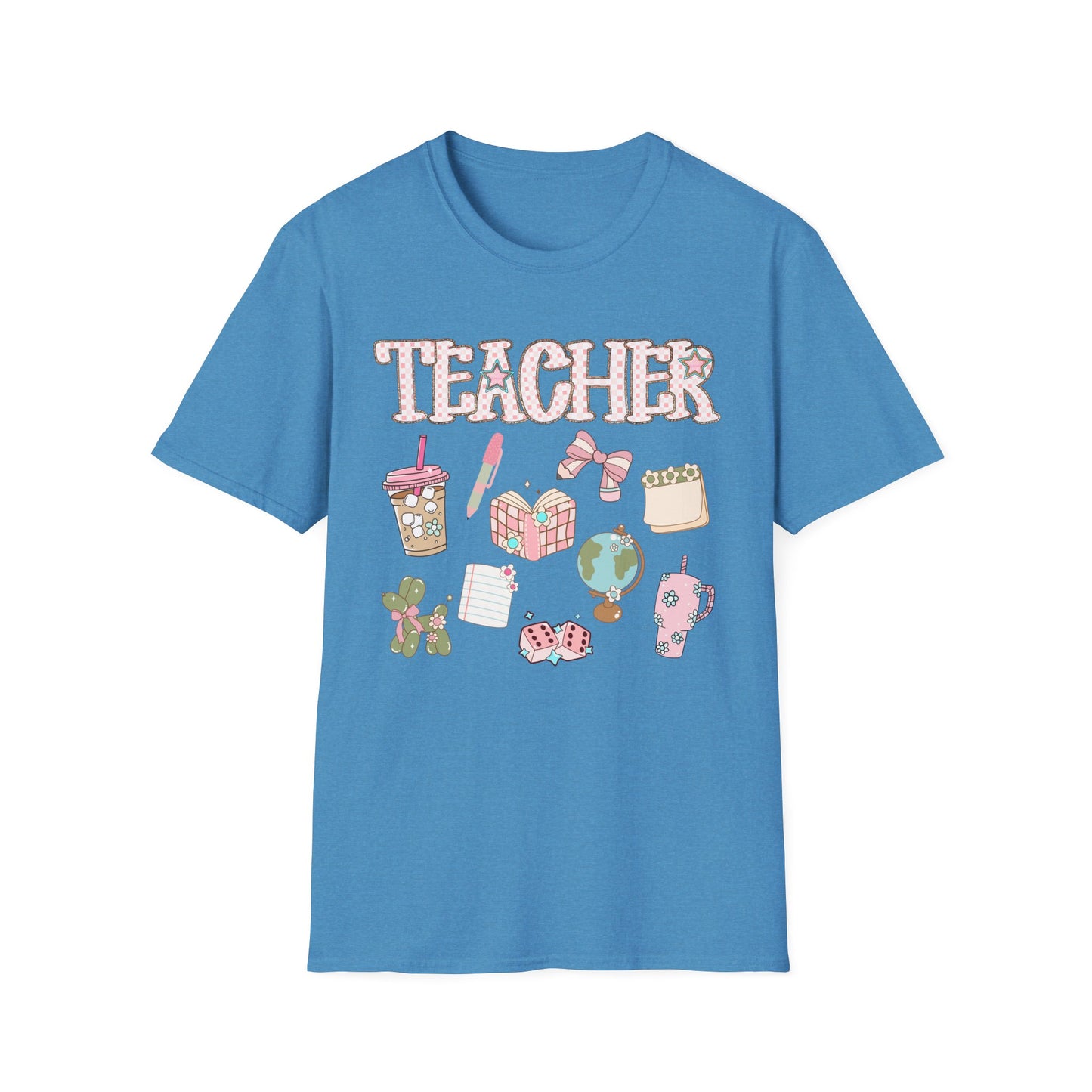 Teacher Checkered Glitter T-Shirt