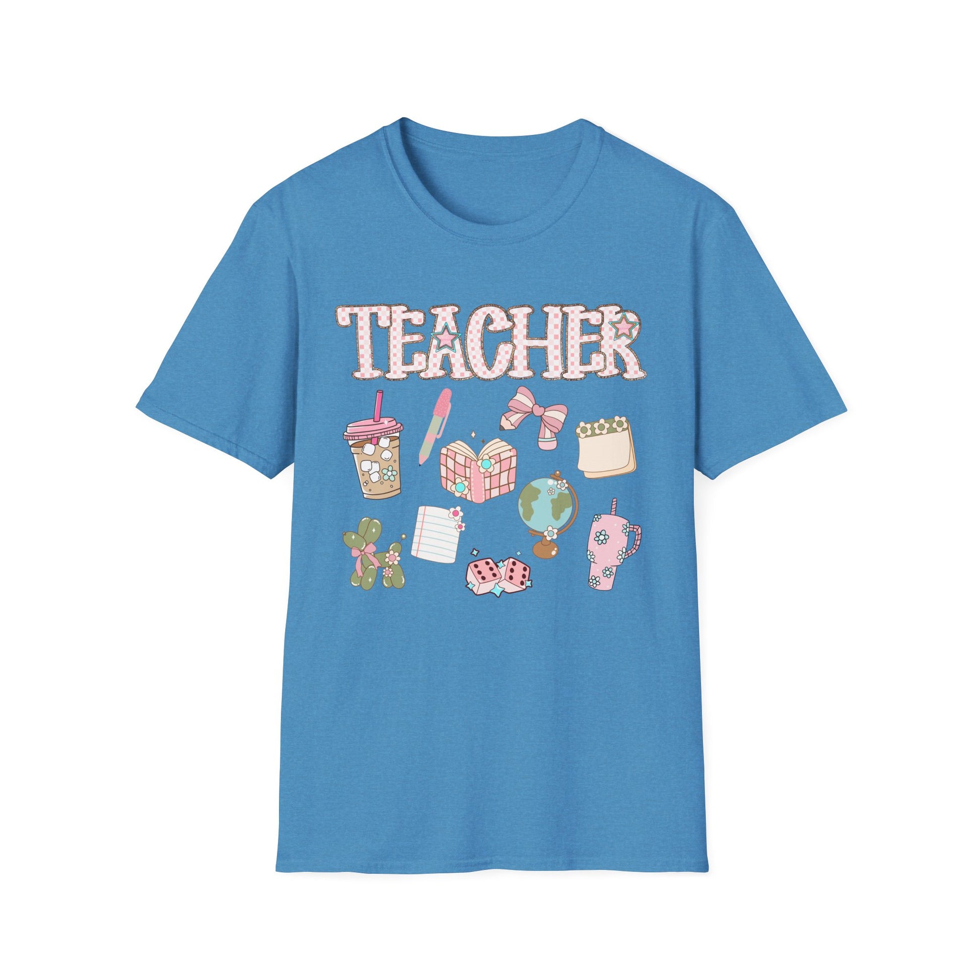 Teacher Checkered Glitter T-Shirt