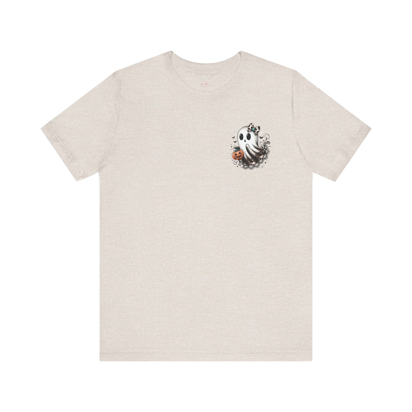 BOOjie Ghost Tee with Pumpkin - Halloween Unisex Jersey Short Sleeve Tee
