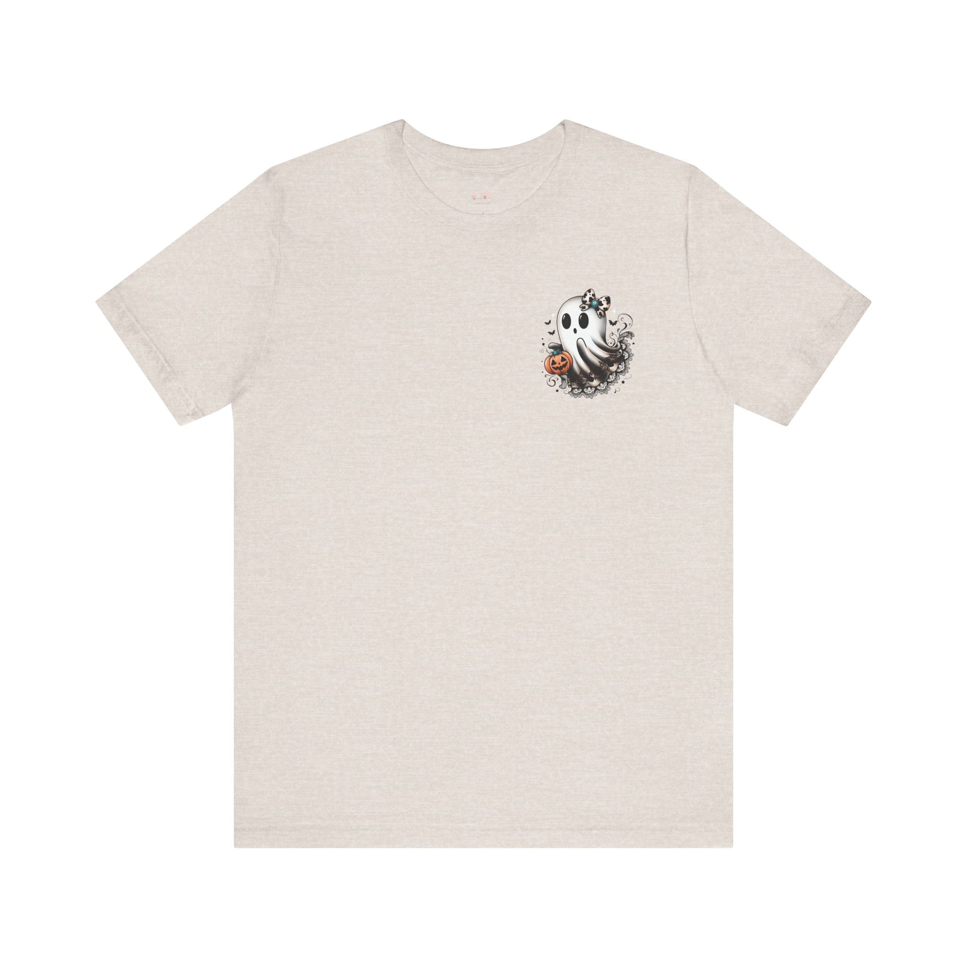 BOOjie Ghost Tee with Pumpkin - Halloween Unisex Jersey Short Sleeve Tee