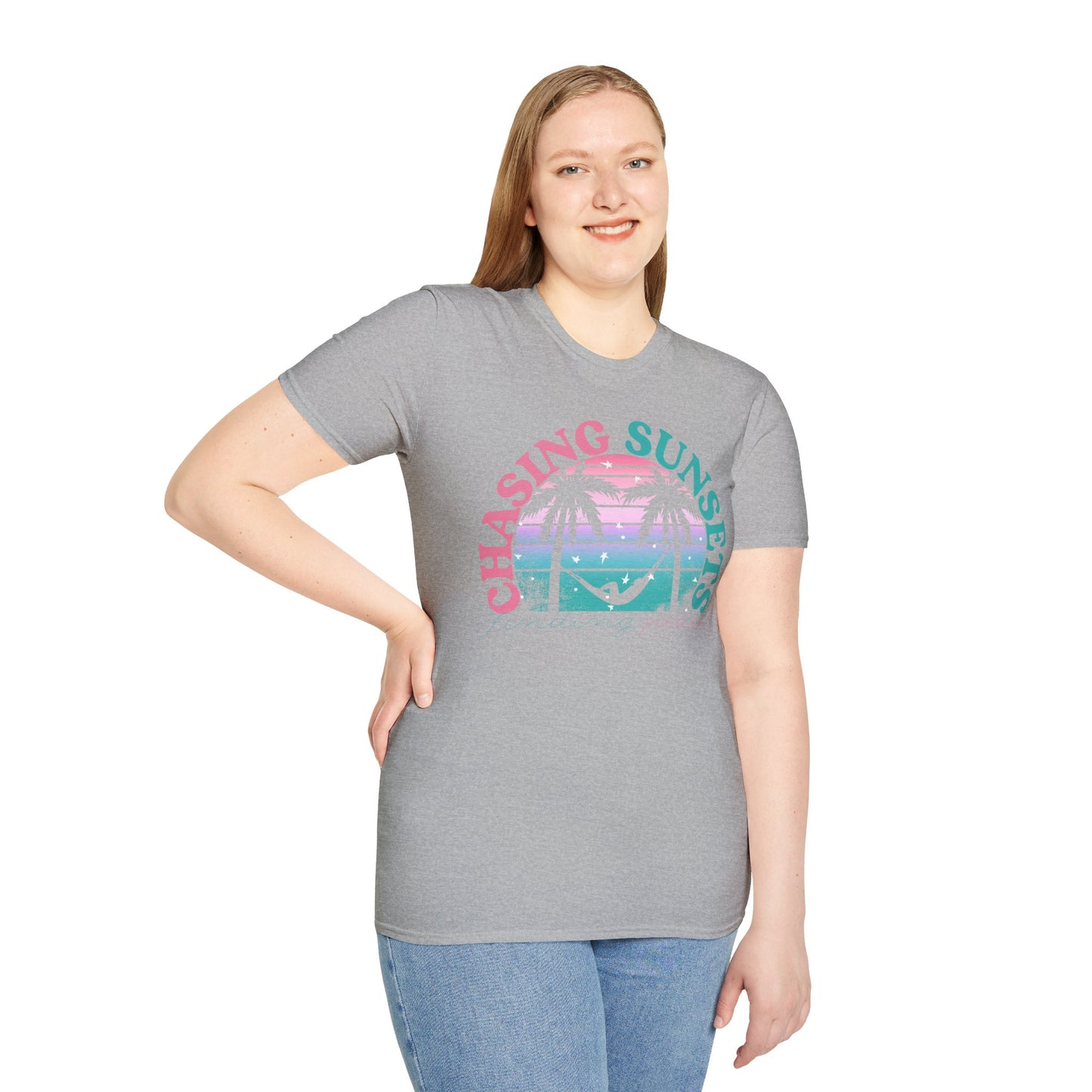 Chasing Sunsets, Finding Peace Unisex T-Shirt