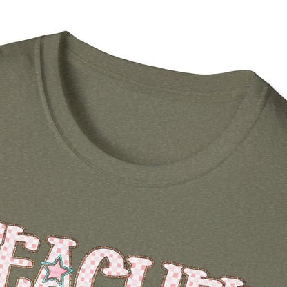 Teacher Checkered Glitter T-Shirt