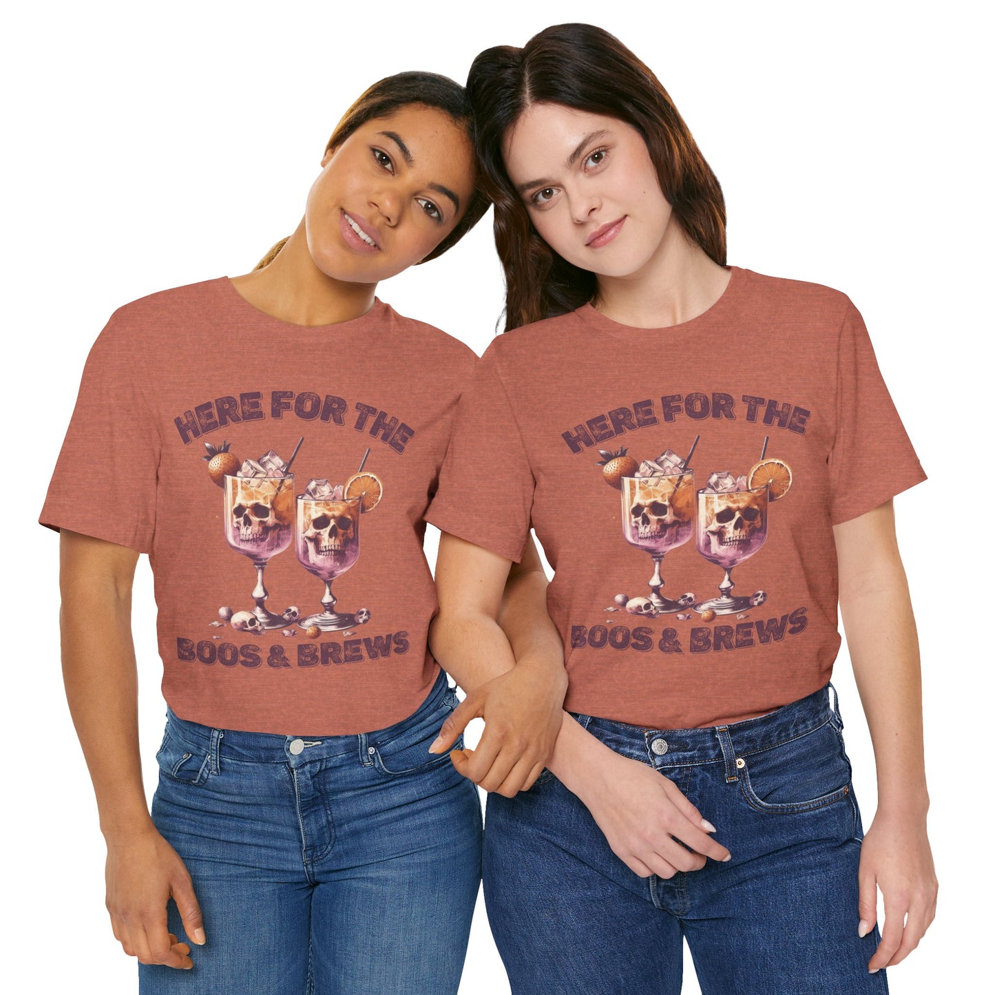 Halloween Skeleton Cocktails Tee - Here for the Boos and Brews *Unisex tee*