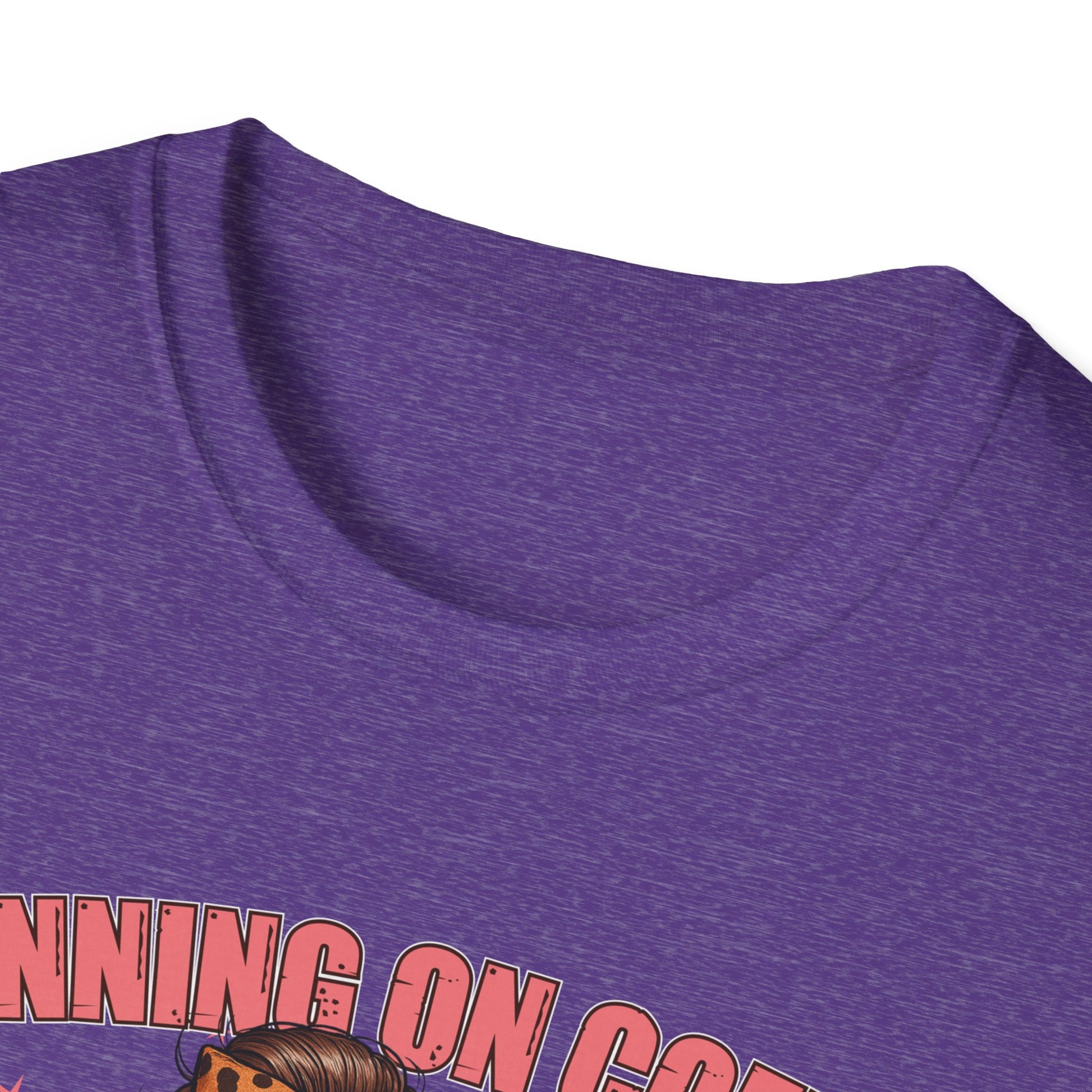 Funny Lunch Lady Unisex Softstyle T-Shirt - Running on Iced Coffee and School Lunch Schedules - Front Design Only