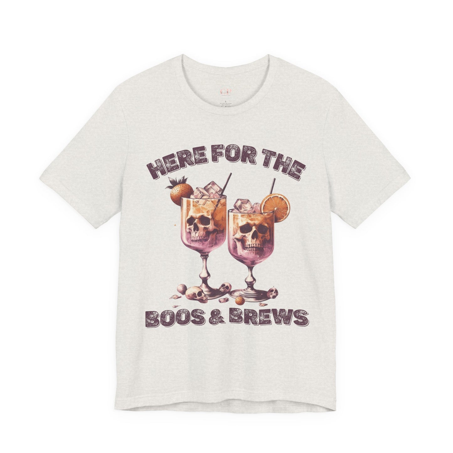 Halloween Skeleton Cocktails Tee - Here for the Boos and Brews *Unisex tee*