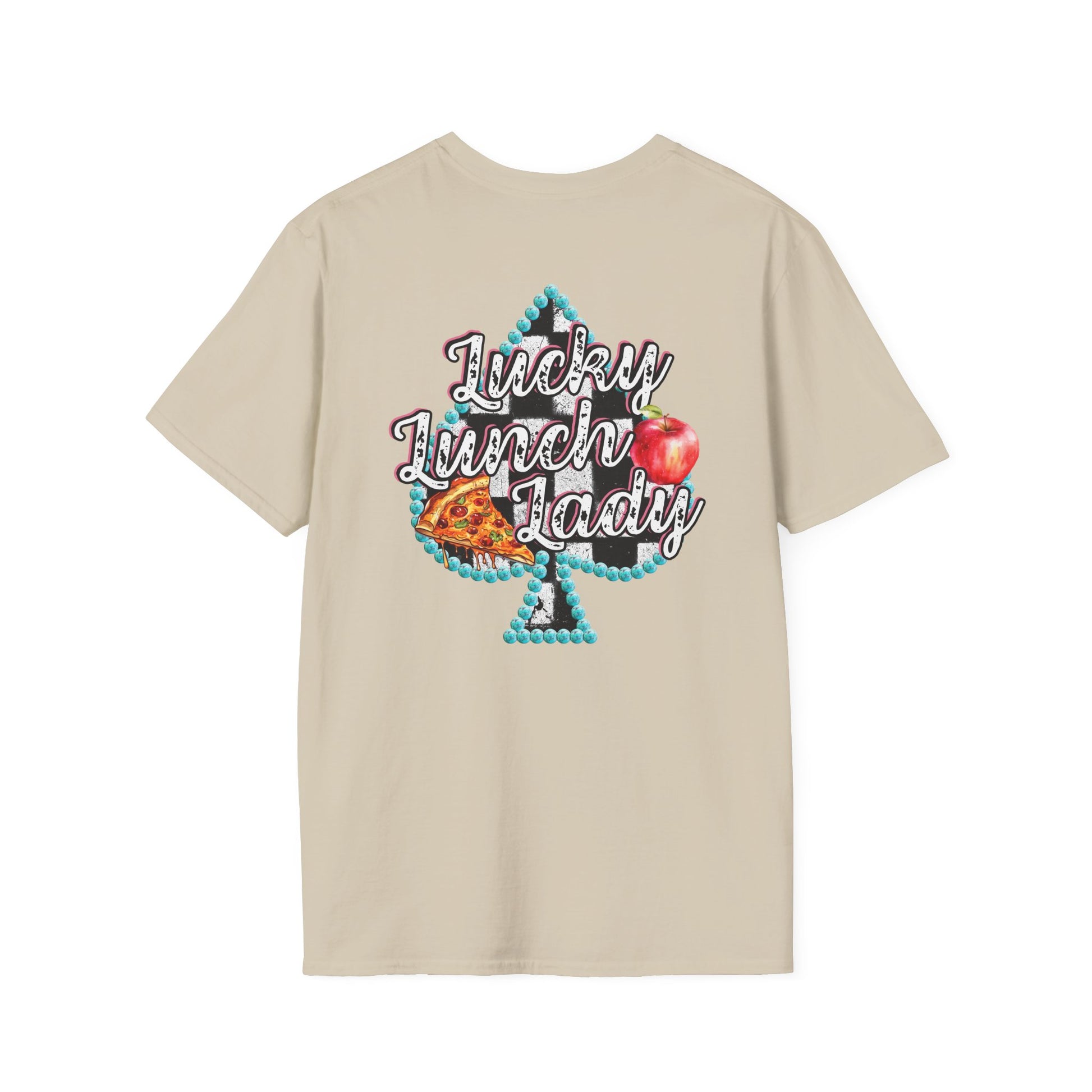 Lunch Lady Checkered Spades T-Shirt * Front and Back Design