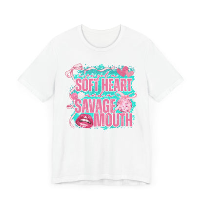Savage Mouth Graphic Tee - Soft Hearted Apparel, Unisex T-Shirt, Trendy Casual Wear, Fun Gift for Friends, Statement Top