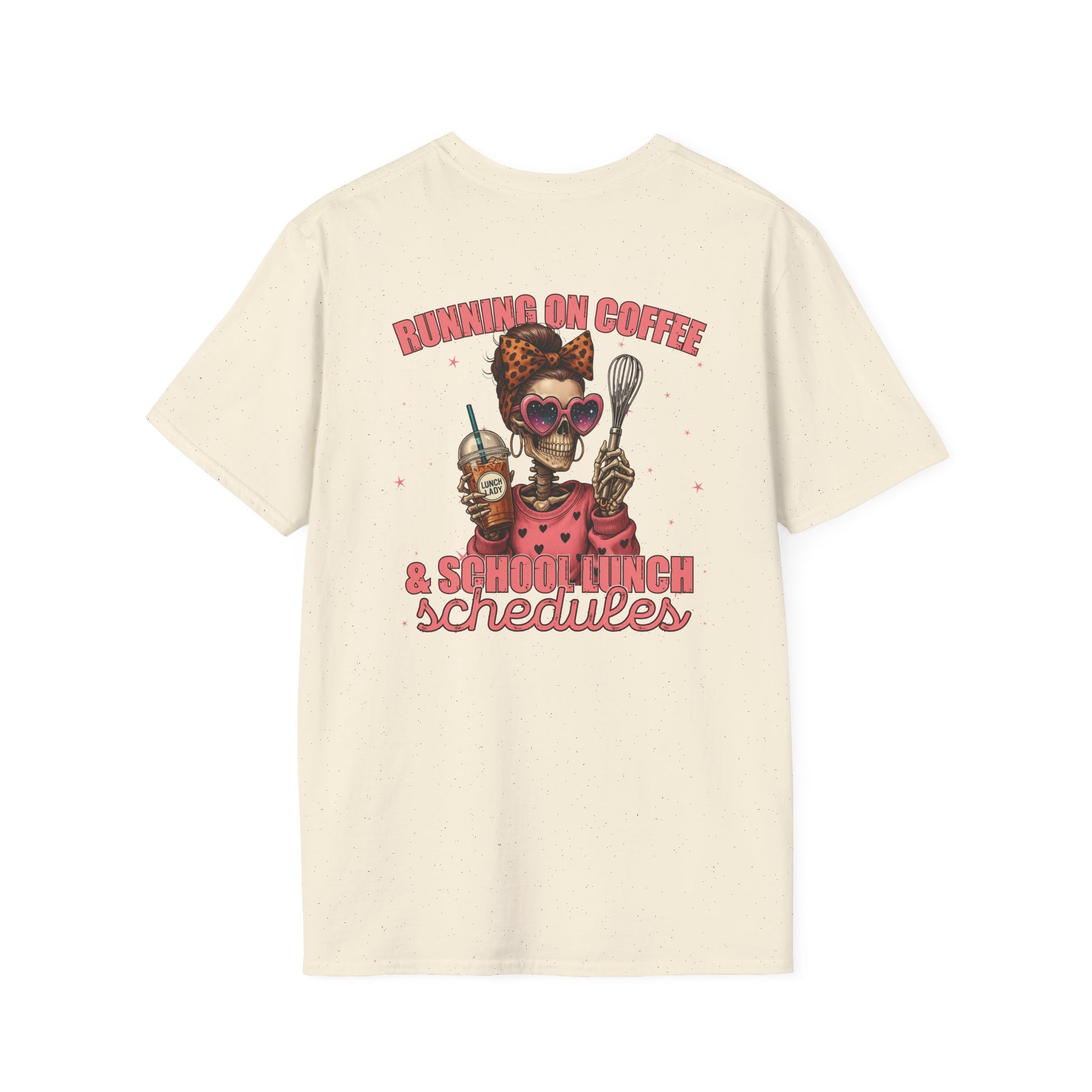 Lunch Lady Unisex T-Shirt - Running on Iced Coffee & School Lunch Schedules