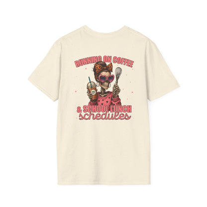 Lunch Lady Unisex T-Shirt - Running on Iced Coffee & School Lunch Schedules