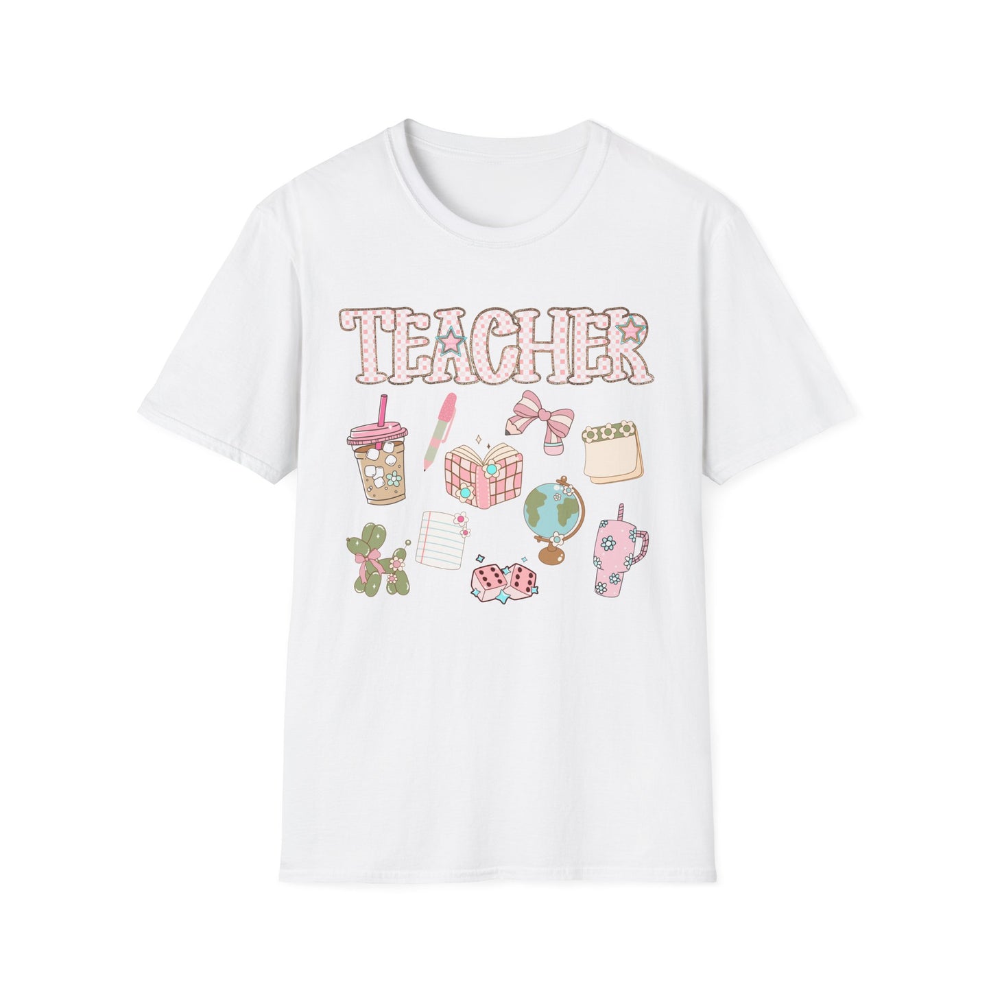 Teacher Checkered Glitter T-Shirt