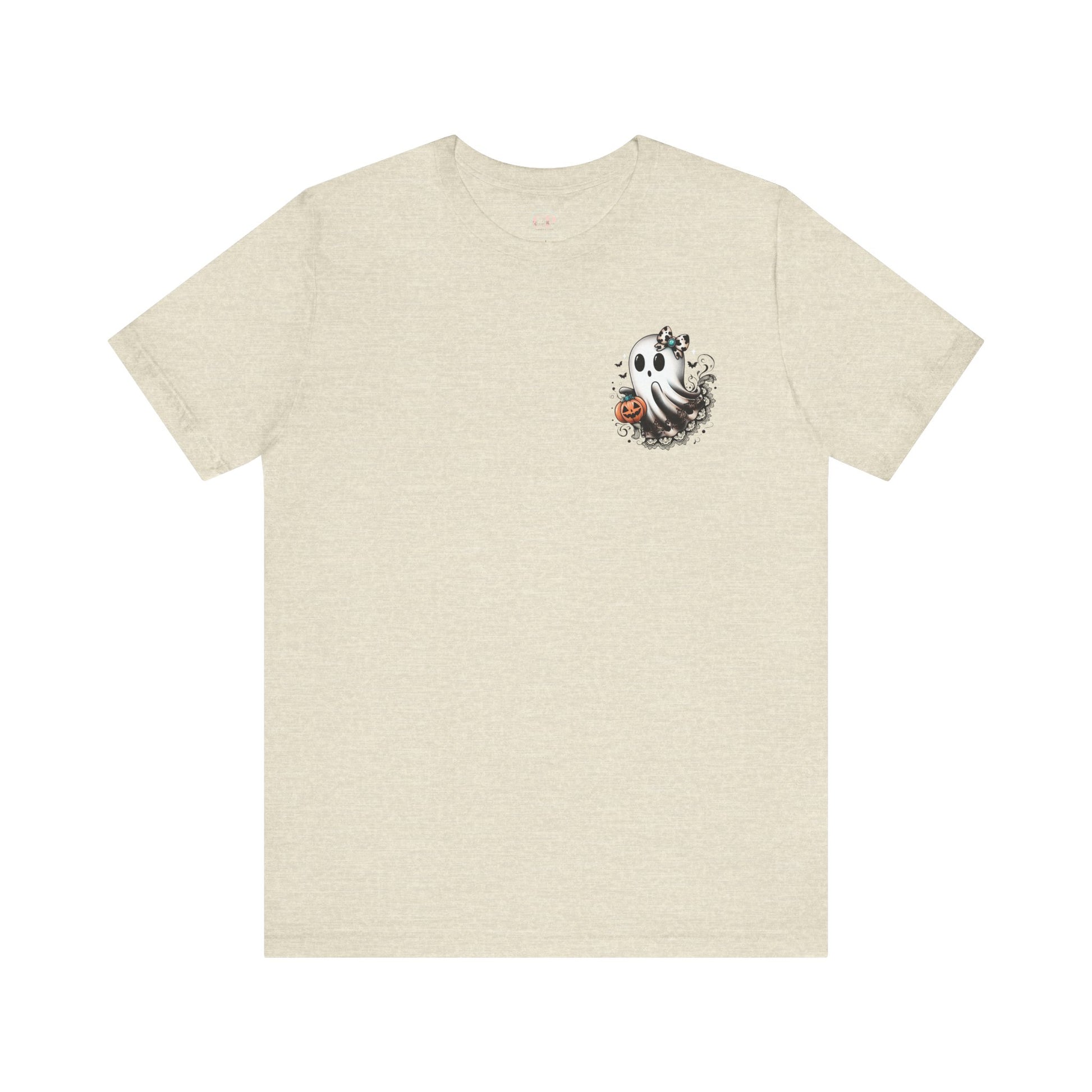 BOOjie Ghost Tee with Pumpkin - Halloween Unisex Jersey Short Sleeve Tee