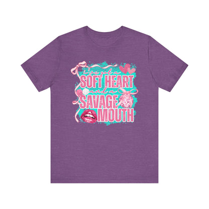 Savage Mouth Graphic Tee - Soft Hearted Apparel, Unisex T-Shirt, Trendy Casual Wear, Fun Gift for Friends, Statement Top