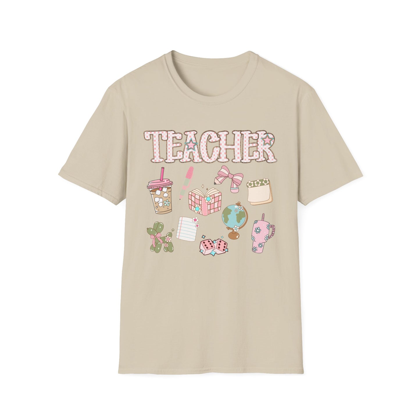Teacher Checkered Glitter T-Shirt