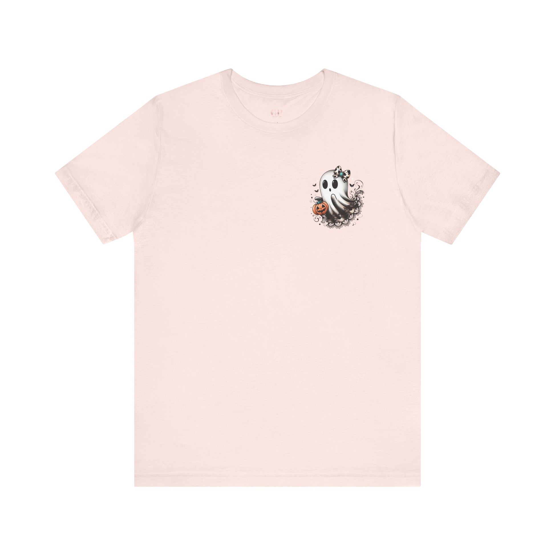 BOOjie Ghost Tee with Pumpkin - Halloween Unisex Jersey Short Sleeve Tee