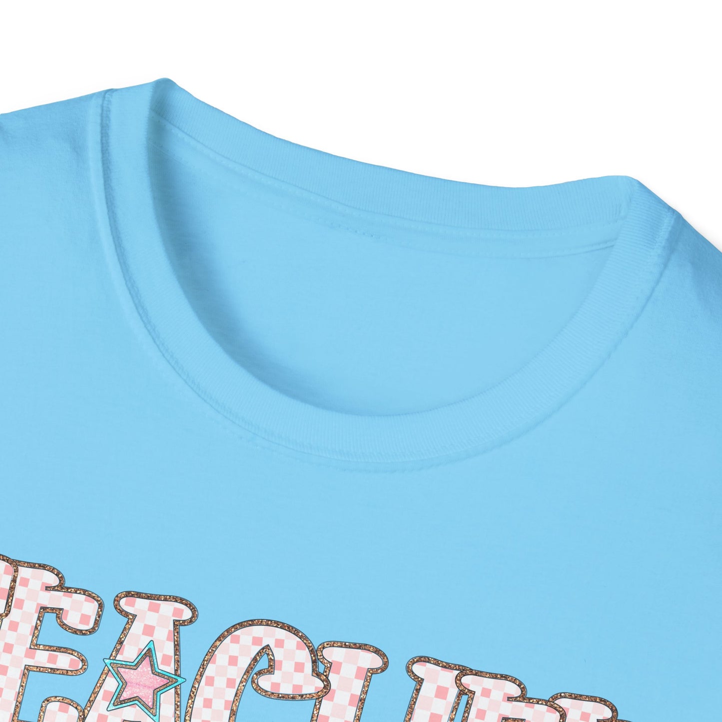Teacher Checkered Glitter T-Shirt