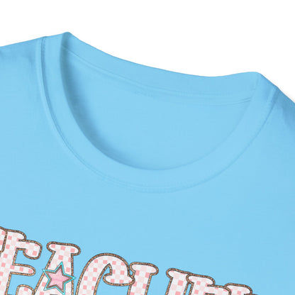 Teacher Checkered Glitter T-Shirt