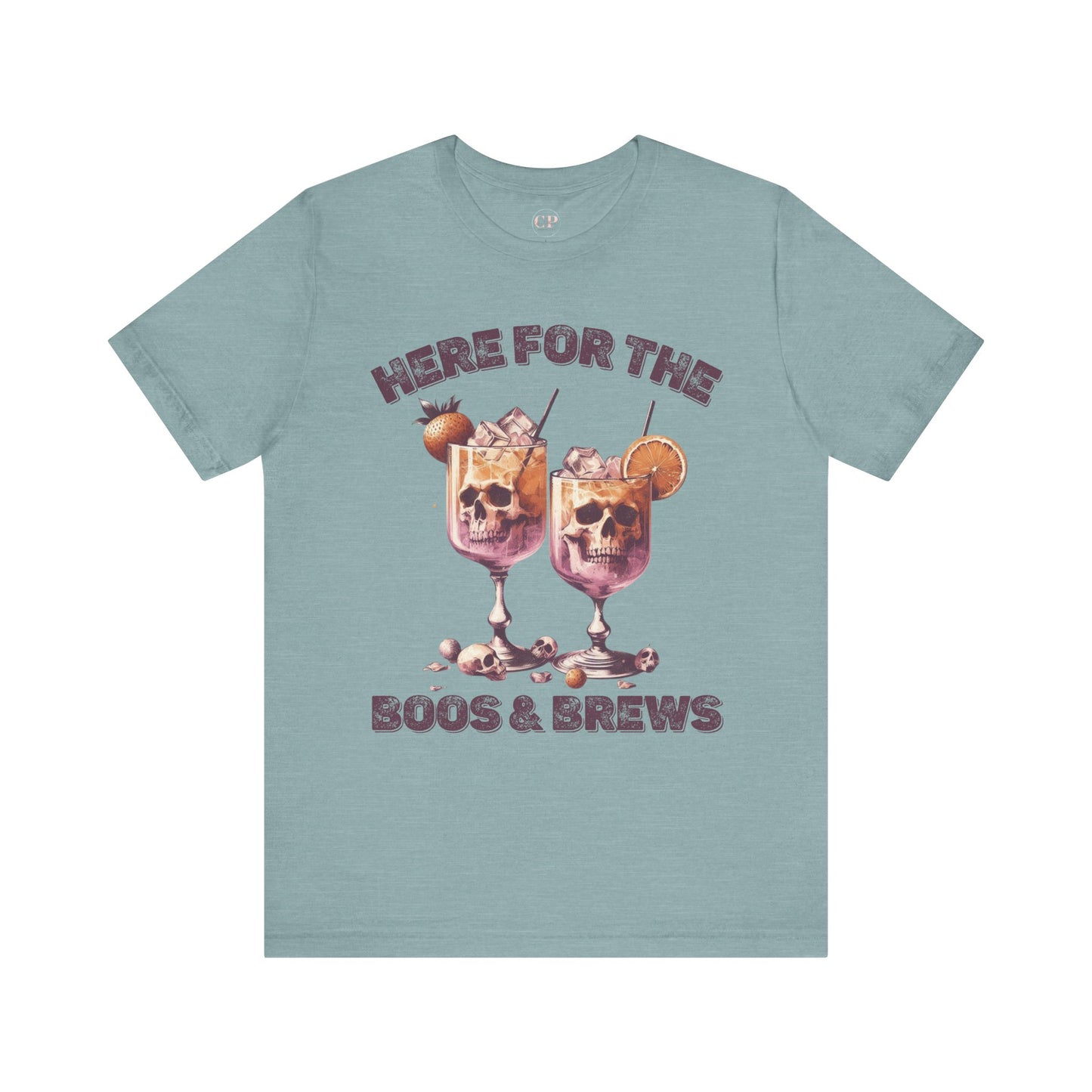 Halloween Skeleton Cocktails Tee - Here for the Boos and Brews *Unisex tee*