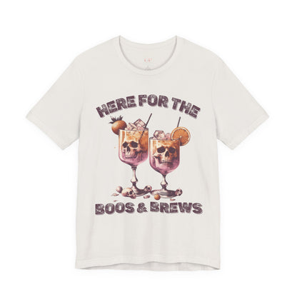 Halloween Skeleton Cocktails Tee - Here for the Boos and Brews *Unisex tee*