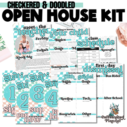 Checkered & Doodled: Open House Kit | Canva Template