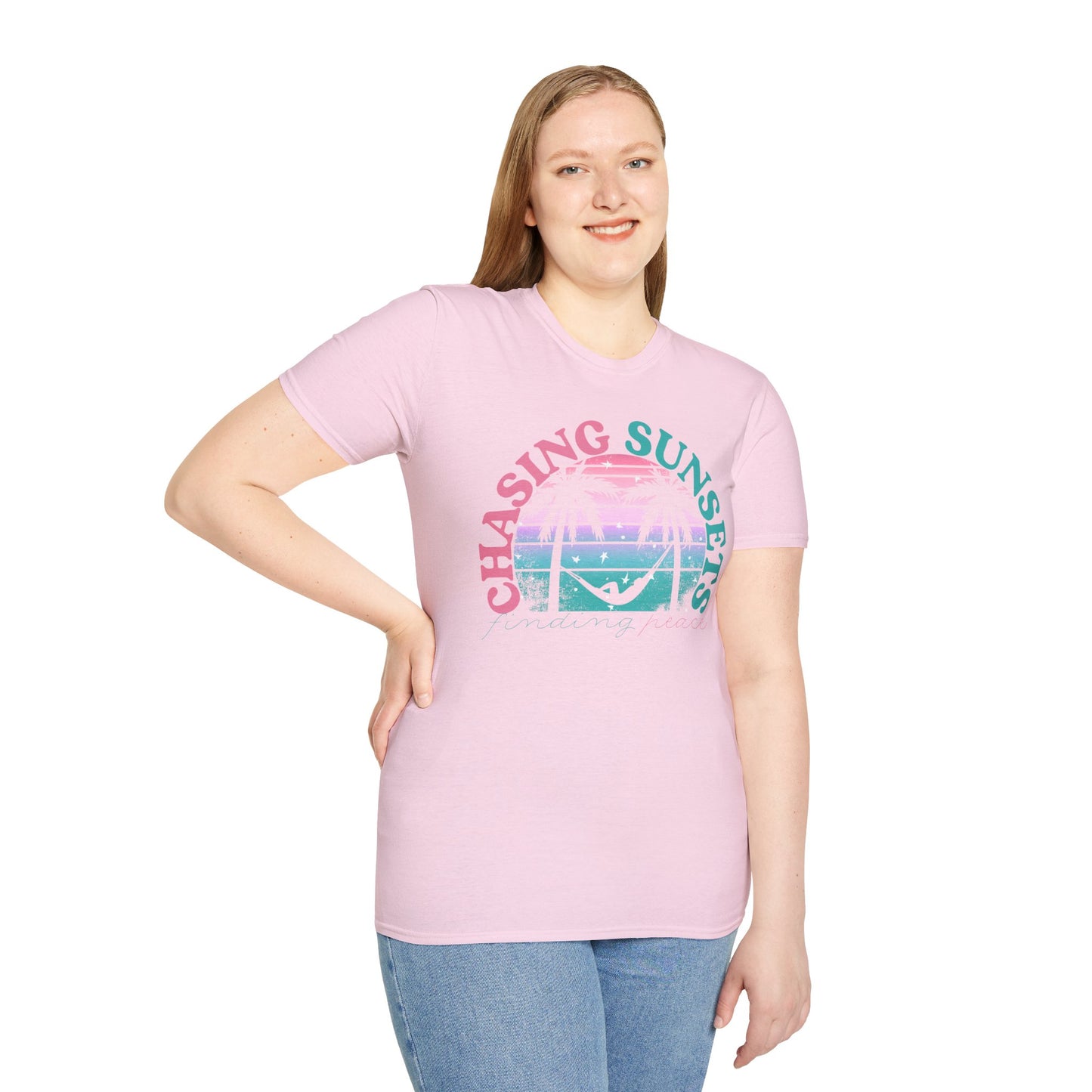 Chasing Sunsets, Finding Peace Unisex T-Shirt