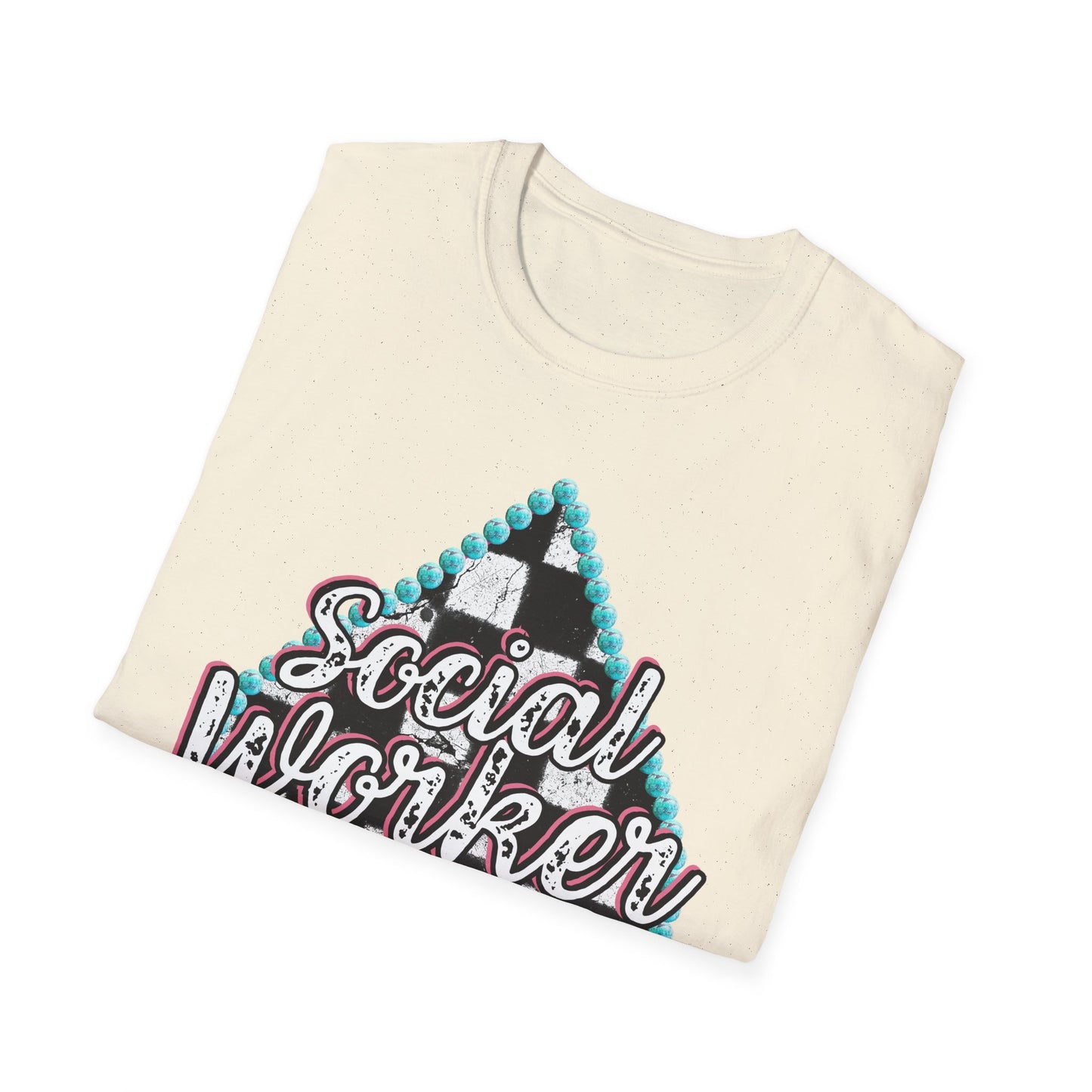 Social Worker Checkered Spades T-Shirt