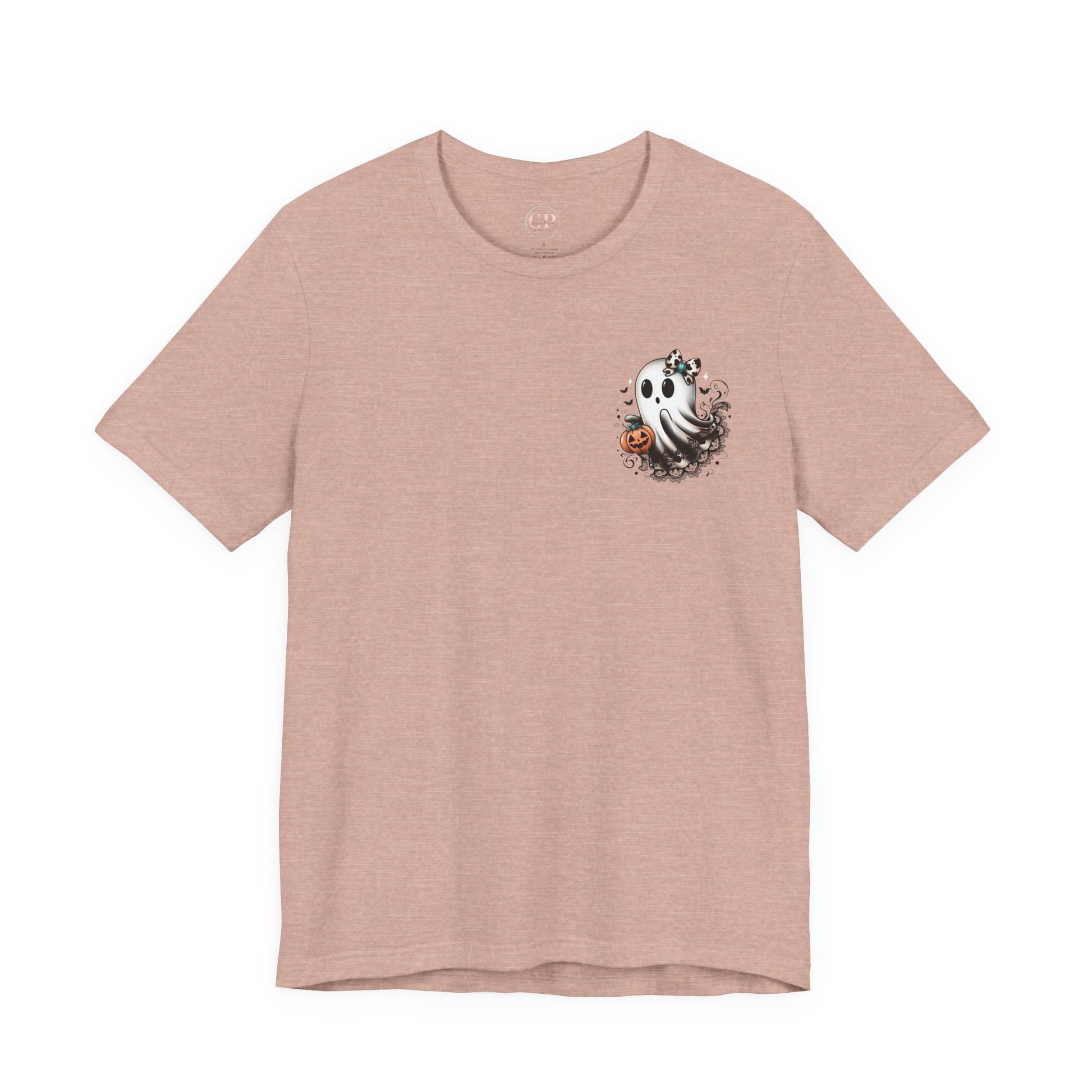 BOOjie Ghost Tee with Pumpkin - Halloween Unisex Jersey Short Sleeve Tee