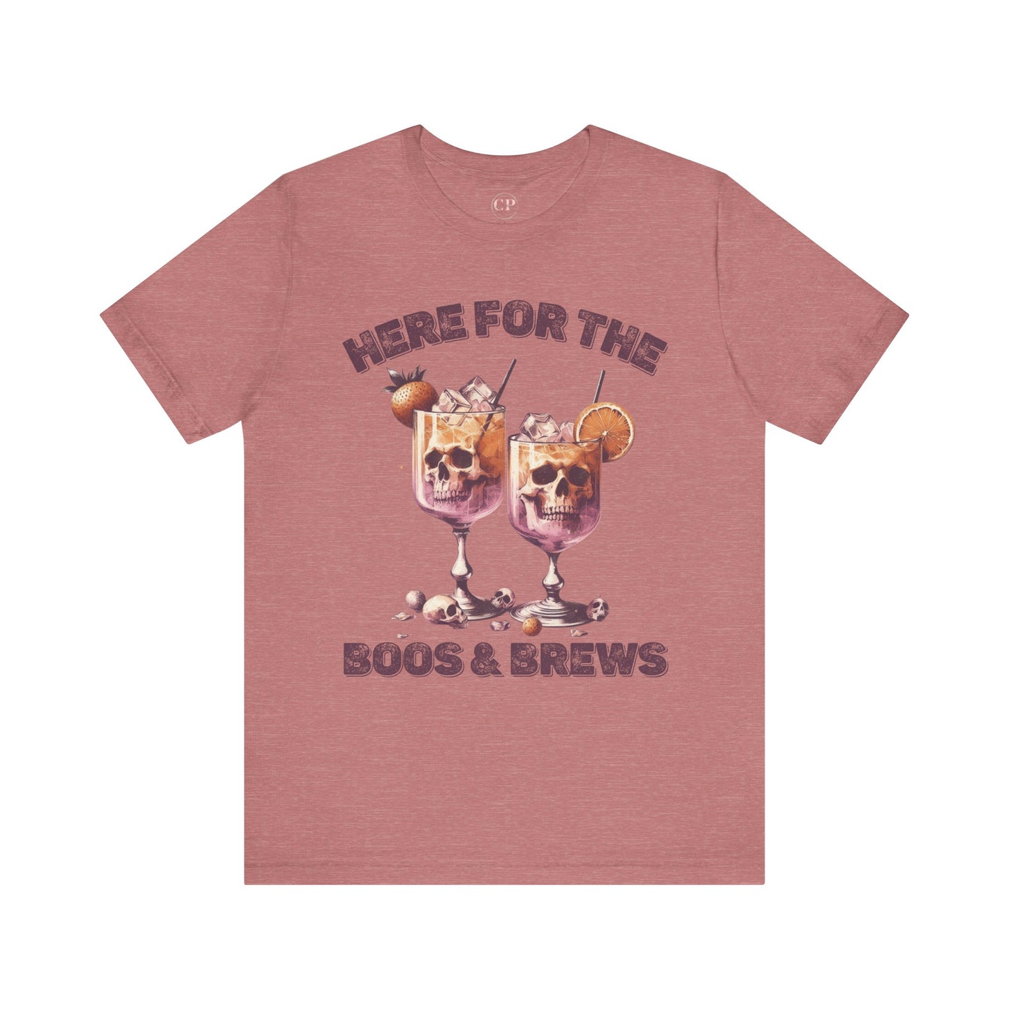 Halloween Skeleton Cocktails Tee - Here for the Boos and Brews *Unisex tee*