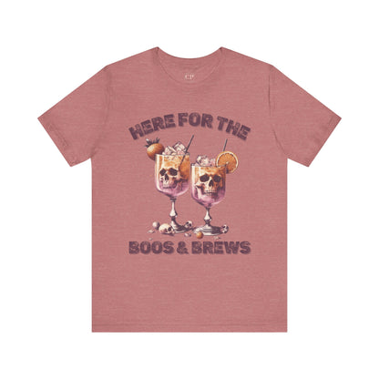 Halloween Skeleton Cocktails Tee - Here for the Boos and Brews *Unisex tee*