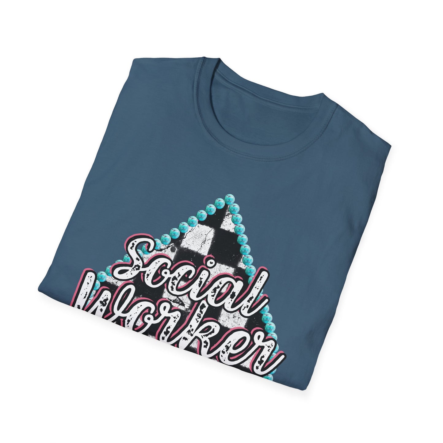 Social Worker Checkered Spades T-Shirt