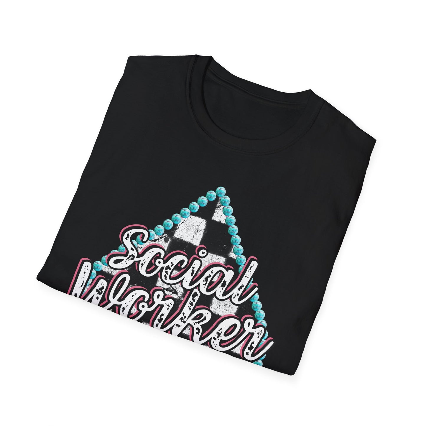 Social Worker Checkered Spades T-Shirt