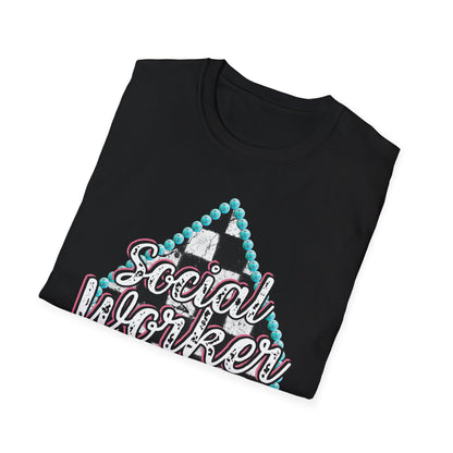 Social Worker Checkered Spades T-Shirt
