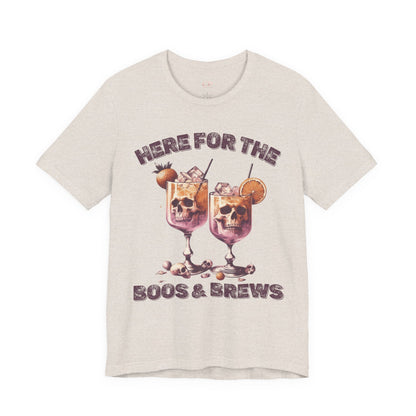 Halloween Skeleton Cocktails Tee - Here for the Boos and Brews *Unisex tee*