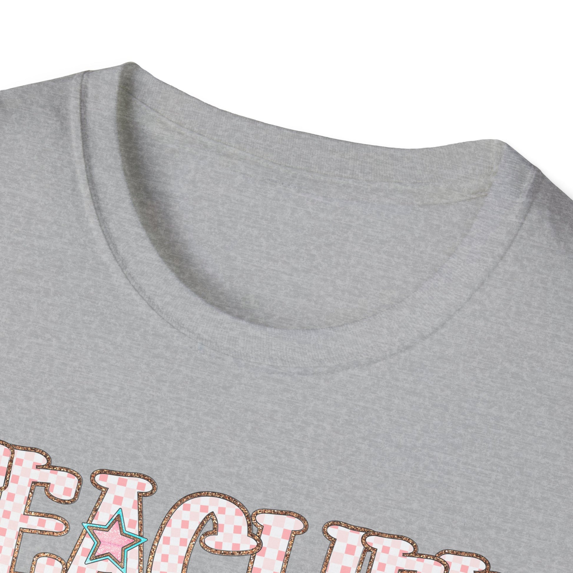 Teacher Checkered Glitter T-Shirt