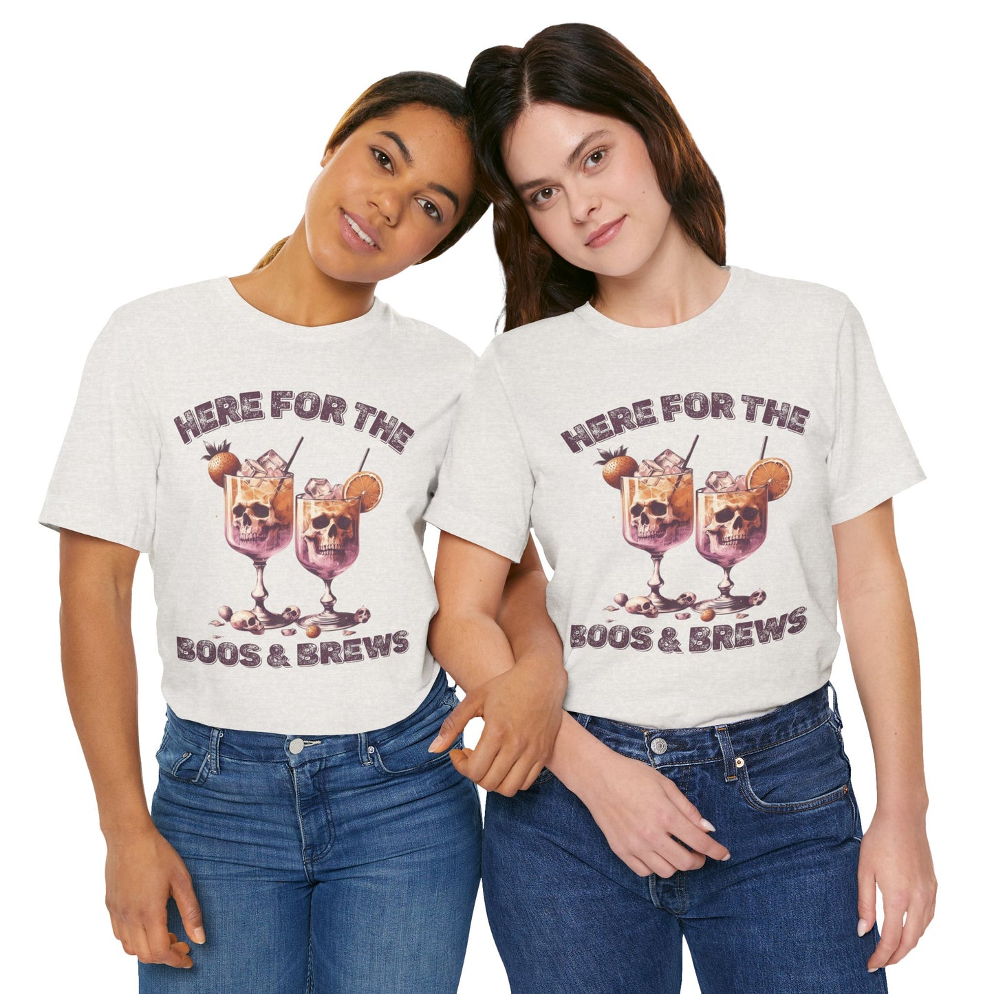 Halloween Skeleton Cocktails Tee - Here for the Boos and Brews *Unisex tee*