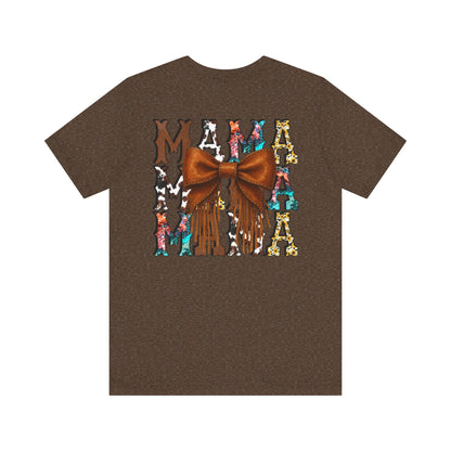 Western Mama Unisex Tee with Turquoise and Sunflower Design