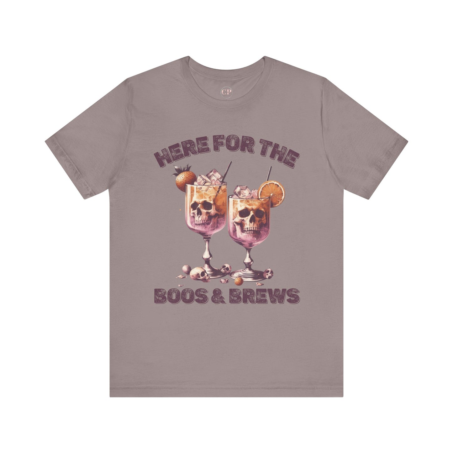 Halloween Skeleton Cocktails Tee - Here for the Boos and Brews *Unisex tee*