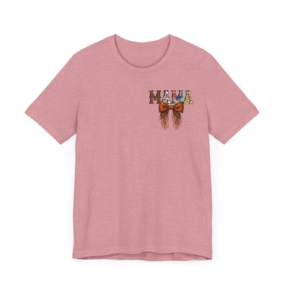 Western Mama Unisex Tee with Turquoise and Sunflower Design