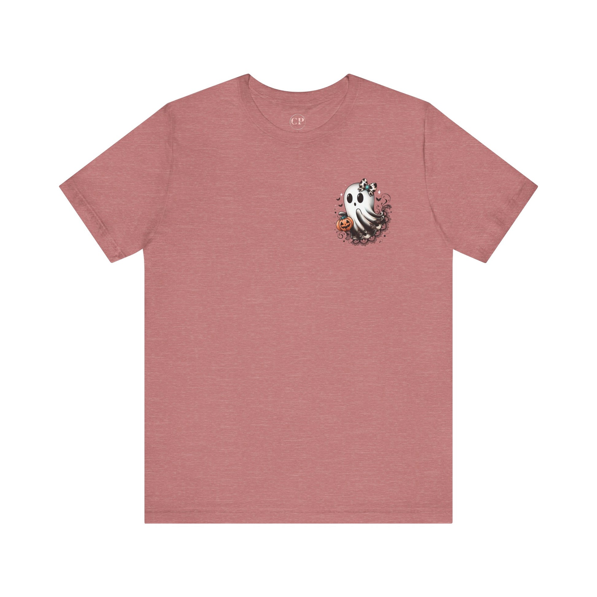 BOOjie Ghost Tee with Pumpkin - Halloween Unisex Jersey Short Sleeve Tee